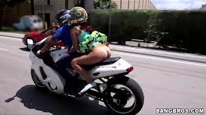 Nude motorcycle riding