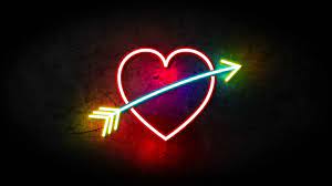Pin By Mafe On Neon Quotes Heart With Arrow Love Neon Sign Valentines Day Background