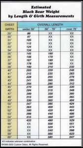 black bear weight length