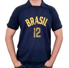 Camisa brasil volei anos 80 azul marinho. Camisa Retro Brasil Volei 1984 Liga Retro Camisa De Time Magazine Luiza