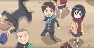 Printed on high quality gloss paper weatherproof offers tear resistance. This Junior High Version Of Attack On Titan Is So Cute You Ll Want To Eat It