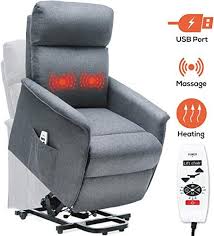 Amazing Offer On Ergoreal Electric Lift Chair Elderly Infinite Position Power Lift Recliner Heat Massage Fabric Lift Recliners Usb Port Side Pocket Grey In 2020 Bed Frame And Headboard Lift