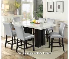In kitchens designed for accessibility, at least some portion of the base cabinets is left open so that users can roll wheelchairs beneath the countertop while preparing food. Camila 5 Piece Counter Height Dining Set With Marble Table Top Ruby Gordon Home Dining 5 Piece Sets