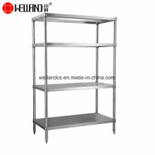 The 24 stainless steel top is designed with rounded edges and corners for kitchen safety, and removable for easy cleaning. China Commercial Industrial Inox Kitchen Storage Shelf 4 Tier 304 Stainless Steel Kitchen Rack China Stainless Steel Kitchen Rack And Commercial Stainless Steel Kitchen Rack Price