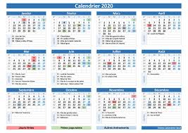 Il y a une semaine, dans deux mois. Calendrier 2020 Avec Jours Feries Et Dates Utiles A Imprimer Calendrier Best