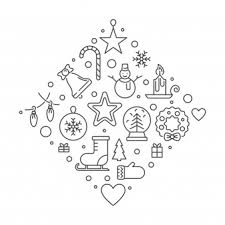 Download Premium Vector Merry Christmas Creative Outline Illustration SVG Cut Files
