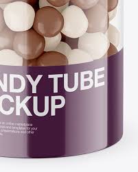 Download Transparent Candy Tube Mockup In Tube Mockups On Yellow Images Object Mockups PSD Mockup Templates