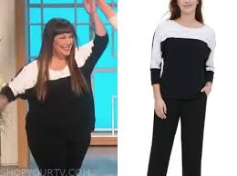 Carnie Wilson The Talk Black And White Studded Colorblock Top Shop Your Tv