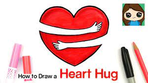 How To Draw A Love Heart Hug Symbol 2 Drawing Lessons For Kids Cute Hug Doodle Drawing Quotes