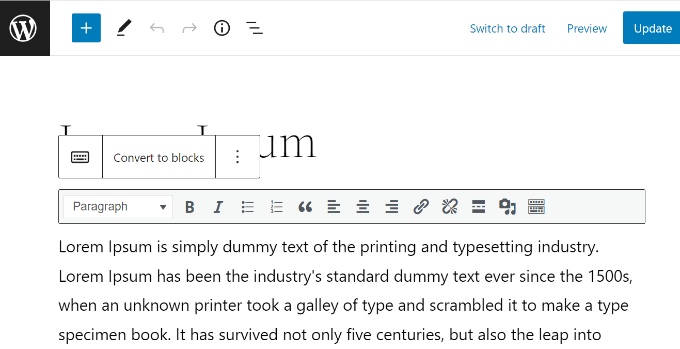 Triggering the Convert to Blocks option, AI generated