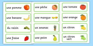 تعلم اسماء الفوكه بالفرنسية مترجمة بالعربية مع اللفض Les Fruits En Francais Avec Image تعلم اللغة الفرنسي Word Cards French Vocabulary Vocabulary Flash Cards