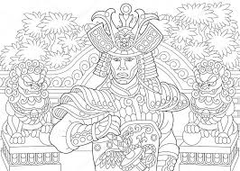 Zendoodle coloring presents fairies in dreamland: Coloring Page Of Japanese Samurai With Lion Statues On The Background Freehand Sketch Drawing For Adult Antistress Coloring Book In Zentangle Style 164748954 Larastock