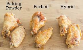 Three Methods Of Baked Chicken Wings Side By Side Baking Powder Parboil And Hybrid Baked Chicken Wings Crispy Baked Chicken Wings Wing Recipes