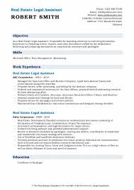 If so, this may be the firm for you. Real Estate Legal Assistant Resume Samples Qwikresume
