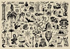 What Is This Kind Of Tattoo Flash Called I Know This Particular Card Is Heavily Influen In 2021 Vintage Tattoo Art Tattoo Flash Art Traditional Tattoo Black And White