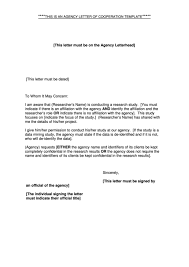 Conducting qualitative research requires a skillset that is quite however, you should not follow the questions to the letter. Agency Letter Of Cooperation Template Printable Pdf Download