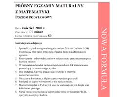 Aby umożliwić wzięcie udziału w próbnym egzaminie także uczniom, którzy z różnych względów nie mogą uczestniczyć w próbnych maturach w. Probna Matura 2020 Cke Online Arkusze Pdf Odpowiedzi Zadania Matematyka Eska Pl