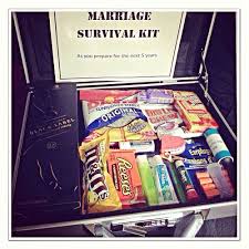 Marriage Survival Kit Gave This To My Husband As A Gag Gift For Our 5 Yr Anniversa Practical Wedding Gifts Anniversary Gifts For Husband Wedding Survival Kits