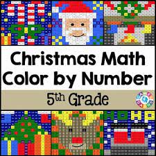 Practice math while you color with addition and subtraction superhero worksheets. Christmas Activities 5th Grade Christmas Math Christmas Color By Number