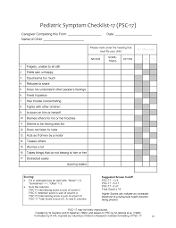Image result for Pediatric Symptom Checklist