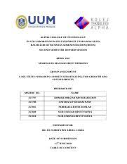 Please complete the form to contact noraini's. Case Study Seminar Noraini S Cookie Docx Alpha College Of Technology In Collaboration With Universiti Utara Malaysia Bachelor Of Business Course Hero