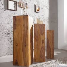Massive Dekosaule 3er Set Makassar 80cm Sheeshamholz Beistelltisch Blumensaule Ebay Beistelltisch Makassar Tisch