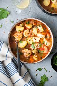 Add the shallot and garlic and cook over high heat, stirring, until softened, about 3 minutes. Seafood Potato Stew Life Is But A Dish