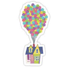 House With Balloons Inspired By Pixar Film Up Hand Lettered Piece Also Available Also Buy This Disney Sticker Disney Stickers Printables Printable Stickers