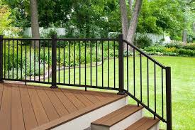 You can get any type of deck railing design from wood, but you need a professional carpenter to be able to do this. Fiberon Launches Elements Aluminum Railing At Lowe S And Lowes Com