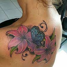 28 Awesome Butterfly Tattoos With Flowers Spiritustattoo Com Flower Tattoo Shoulder Butterfly Tattoo On Shoulder Butterfly Tattoo