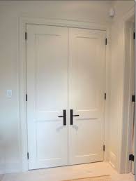 Logan 2 Panel Door With Black Hardware Shaker Interior Doors Bedroom Closet Doors Interior Door Styles