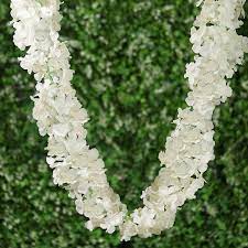 7ft Cream Silk Hydrangea Artificial Flower Garland Silk Hydrangeas Artificial Flowers And Plants Hydrangea Garland