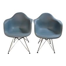 Charles Ray Eames For Herman Miller Dsr Peacock Blue Chairs A Pair Chair Eames Blue Velvet Dining Chairs