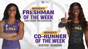 Richardson ran a blazing 10.86 at hayward field on saturday, june 19. Kortnei Johnson And Sha Carri Lsu Track Field Facebook