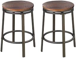 Amazon Com O K Furniture 24 Inch Backless Swivel Bar Stool Industrial Kitchen Counter Height Stool Chairs In 2020 Swivel Bar Stools Stool Chair Counter Height Stools