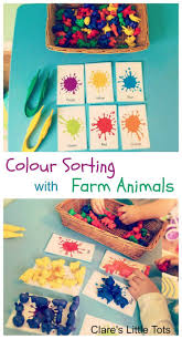 Colour Sorting With Farm Animals Clare S Little Tots Color Sorting Activities Color Activities For Toddlers Preschool Color Activities