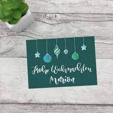 Weihnachts Lettering Karte Frohe Weihnachten Mit Namen Lu Lettering