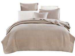 The big one® reversible geo quilt set with shams reg. Neutral Beige Sand Dollar Elegant Floral Embossed Textured Quilted Bedspread Set Mediterranean Quilts And Quilt Sets By Dada Bedding Collection Houzz