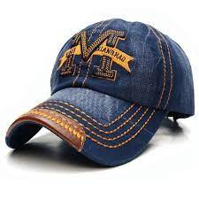 Men Women Embroidery M Cowboy Sun Hat Adjustable Snapback Baseball Cap Hats For Men Denim Baseball Cap Hip Hop Hat