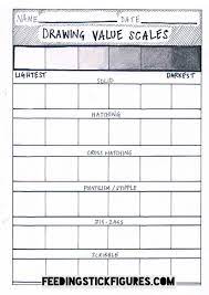 Drawing Values Printable Sheet Art Education And Drawing For Beginners Feeding Stick Fi Art Lessons Middle School Middle School Art Projects Art Worksheets