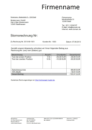 Welche pflichtangaben auf deiner rechnung nicht fehlen dürfen! Stornorechnung Muster Vorlage Kostenlos Herunterladen