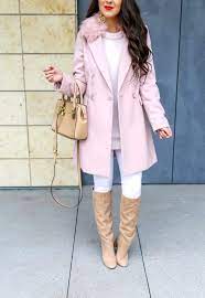 Blush Pink Coat Perfect For Winter Outfits Southern Sophisticated By Naomi Trevino Pink Coat Outfit Winter Pink Coat Outfit Pink Coat