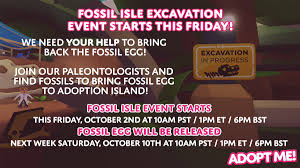Последние твиты от adopt me! Adopt Me On Twitter We Need Your Help To Bring The Fossil Egg To Adopt Me Fossil Isle Event Starts This Friday 10 02 Fossil Egg Will Be Released Next Week