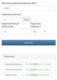 How Much Money Do We Have To Pay In Sip To Get 1 Crore In 10