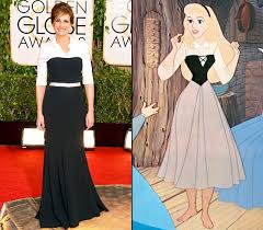 Celebs As Disney Princesses At The Golden Globes Disney Inspired Fashion Colorful Gown Princess Aurora Dress