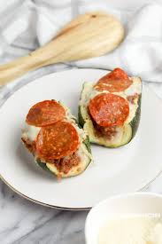 Low Carb Pizza Stuffed Zucchini Boats Recipe Keto Thm S