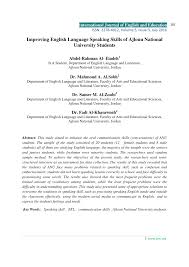 This social issue also goes beyond the 25% of the population directly affected. Pdf Improving English Language Speaking Skills Of Ajloun National University Students