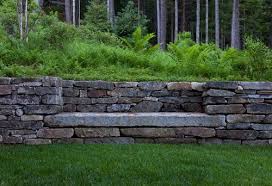 Stone Walls A Stone Bench Or Stone Seat Home Tips For Women Stone Walls Garden Landscape Design Landscape
