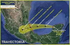 La tormenta tropical grace fue reclasifica a huracán esta mañana, presenta vientos sostenidos de 120 kilómetros por hora y, actualmente, se se desplaza hacia el golfo de méxico. Nyerzhwna8uoam