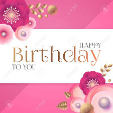 Check spelling or type a new query. Happy Birthday Cute Congratulation Card Template With Pink Paper Flowers Wedding Marriage Anniversary Invitation Royalty Free Cliparts Vectors And Stock Illustration Image 122287925